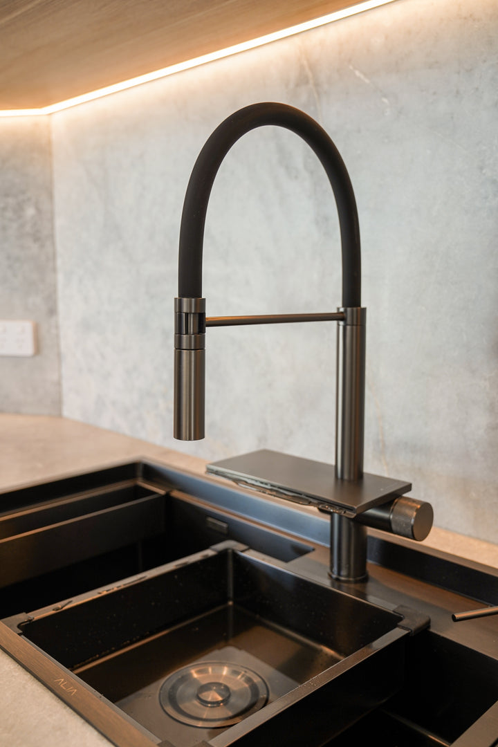 Alia Double Bowl Smart Sink Gunmetal Grey