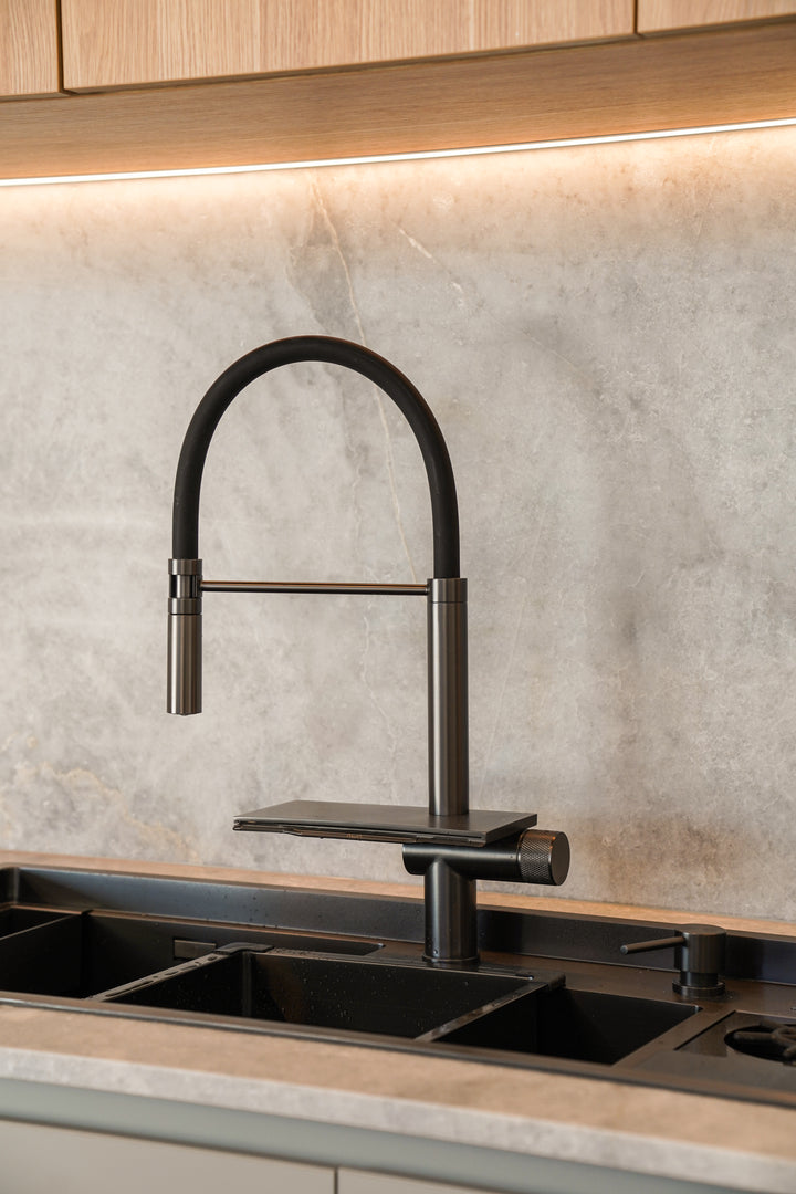 Alia Double Bowl Smart Sink Gunmetal Grey