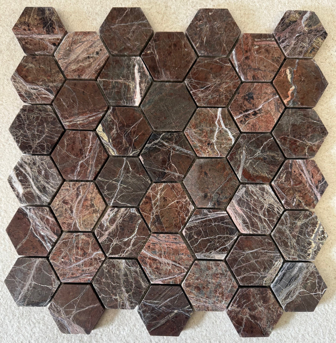 Boston Brown Honed Hexagon Mosaic