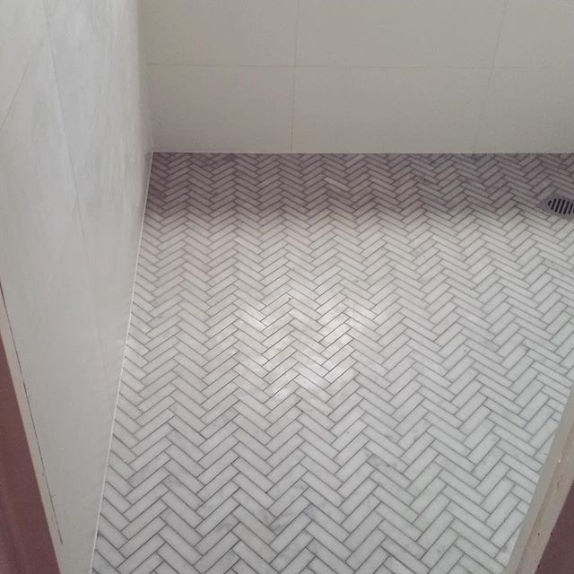 Carrara Herringbone Mosaic