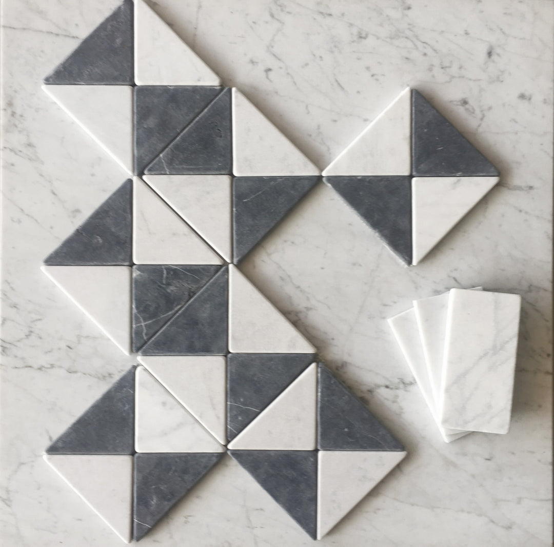 Checkers Triangles Tumbled Mosaic
