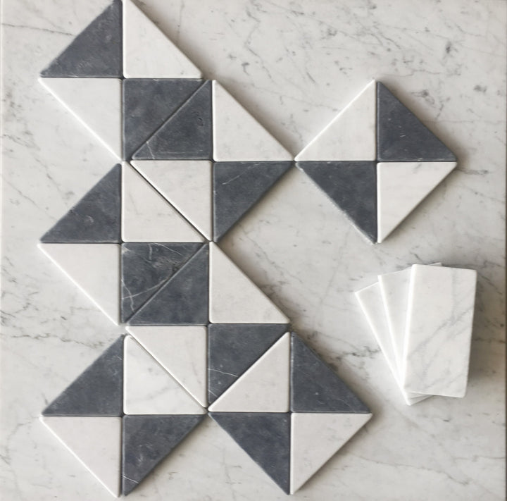 Checkers Triangles Tumbled Mosaic
