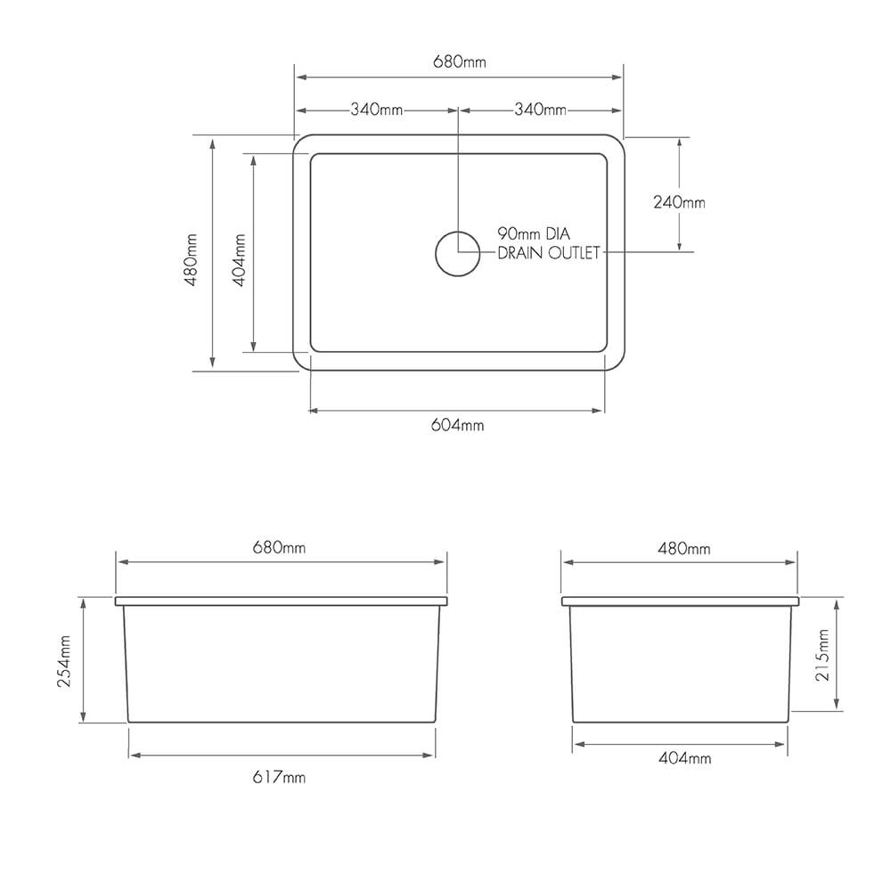 Turner Hastings Cuisine Inset/Undermount Fine Fireclay Matte Black Sink