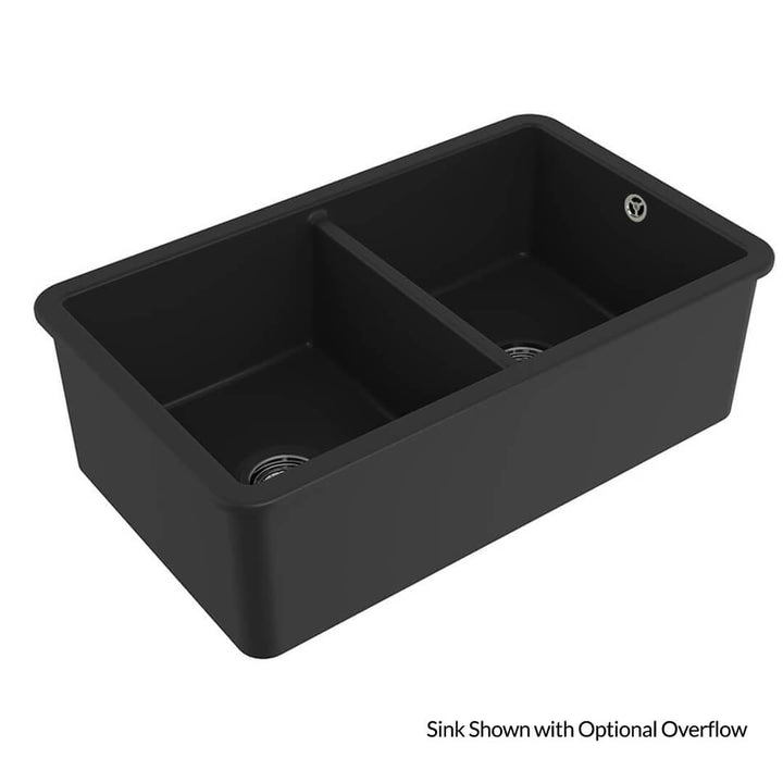 Turner Hastings Cuisine Double Inset/Undermount Fine Fireclay Sink Matte Black