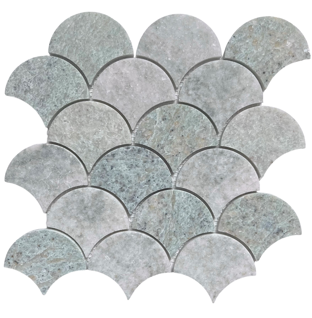 Fishscale Mint Green Honed Mosaic