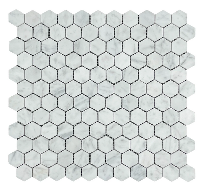 Hexagon Carrara Honed Mosaic