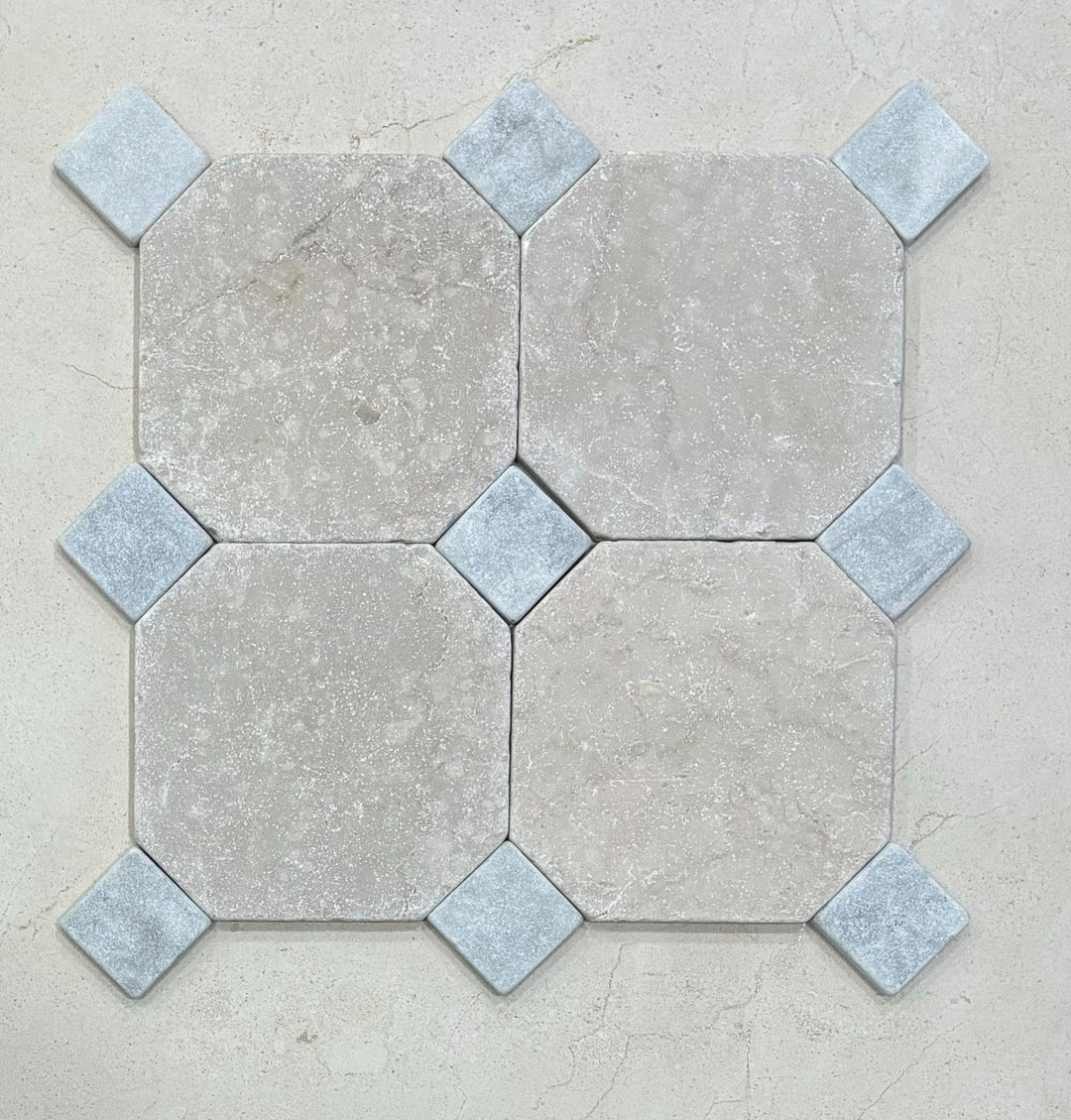 Juliette Tumbled Botticino Stone Octagon 150mm