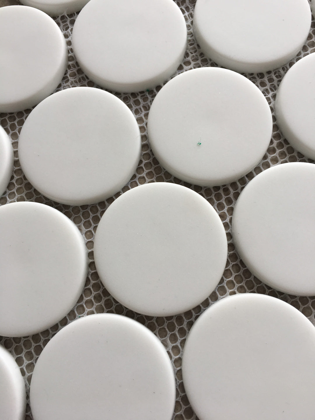 Penny Round Jumbo White Matt Tile Mosaic