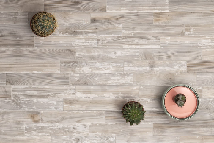Wood-look Italian porcelain tile showcasing natural-timber inspired texture