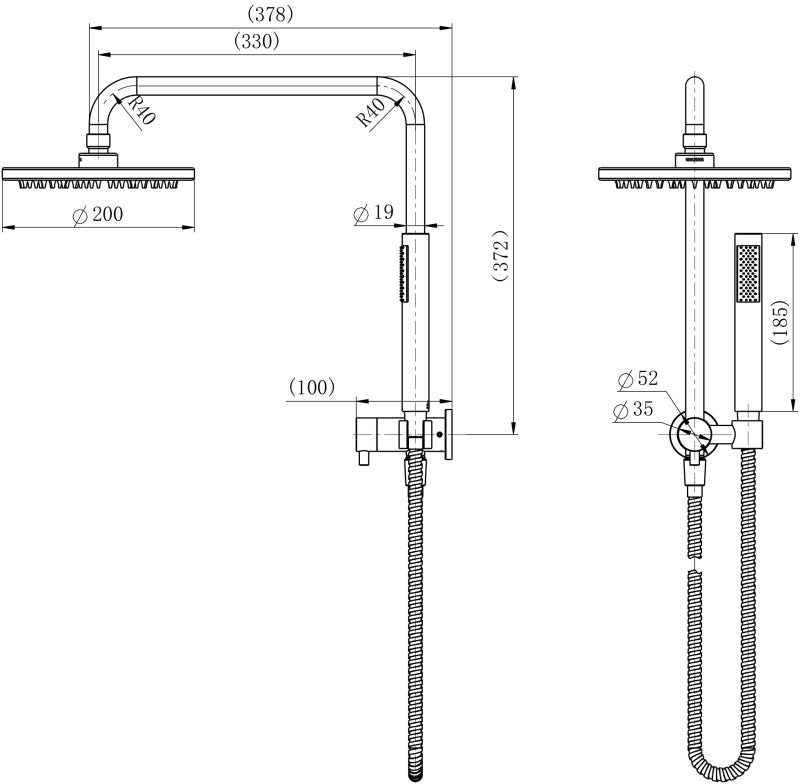 Modern National Star Mini Half Shower Column Set