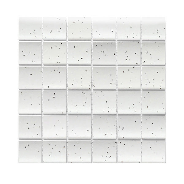 Raku Square Speckle White Matt Mosaic