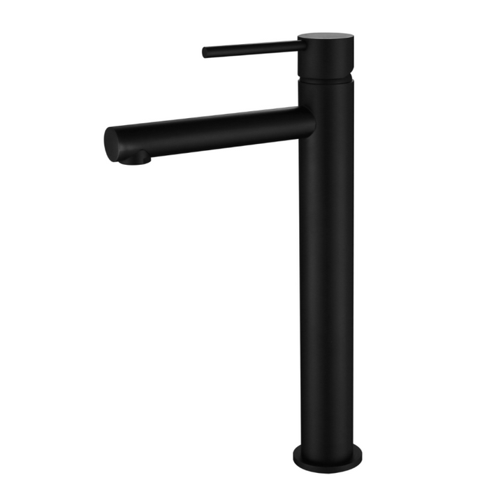Black faucet on a white background