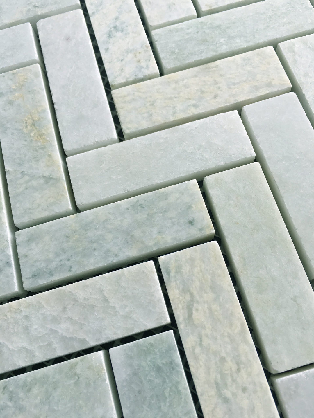 Ming Green Honed Herringbone Mosaic