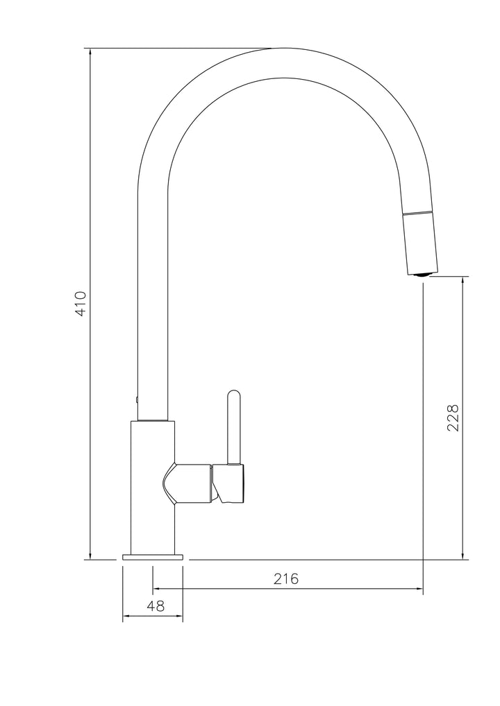 Turner Hastings Naples Pull Out Mixer Tap - Matte Black