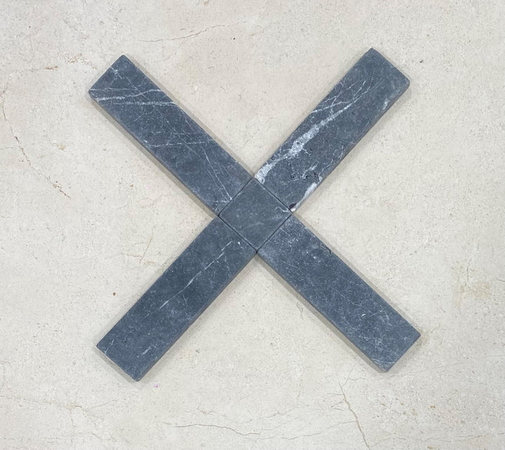 Tumbled Nero Maquina Rectangle Tile 150x45