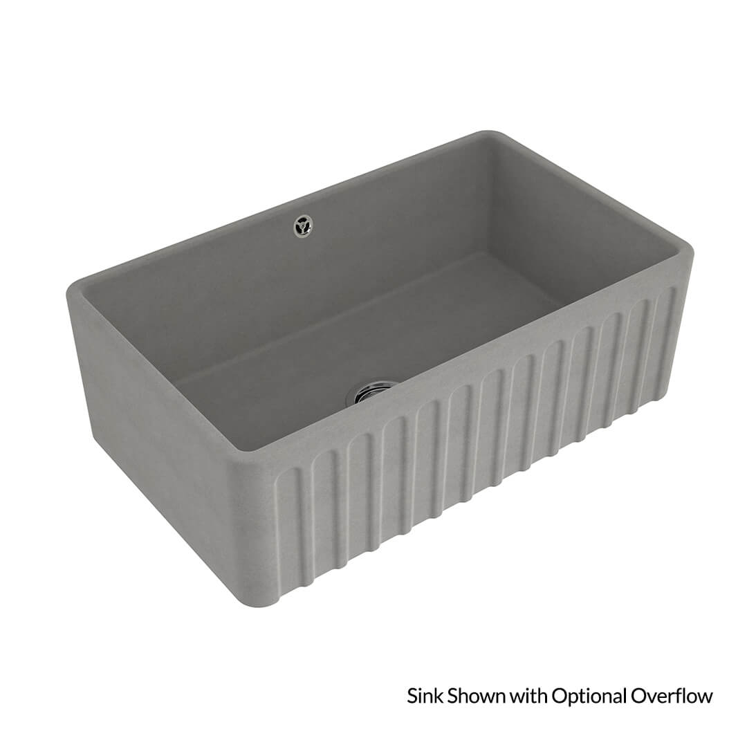 Turner Hastings Novi Fine Fireclay Concrete Look Farmhouse Butler Sink