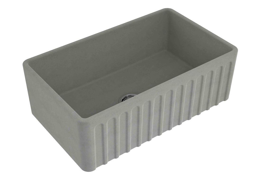 Turner Hastings Novi Fine Fireclay Concrete Look Farmhouse Butler Sink