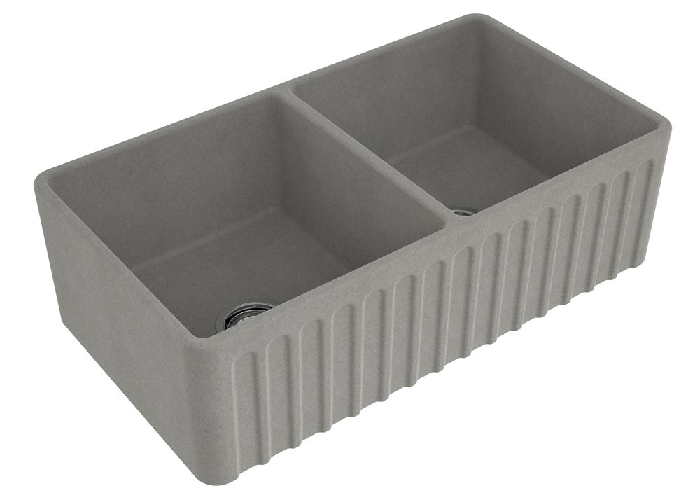 Turner Hastings Novi Fine Fireclay Concrete Look Farmhouse Butler Sink