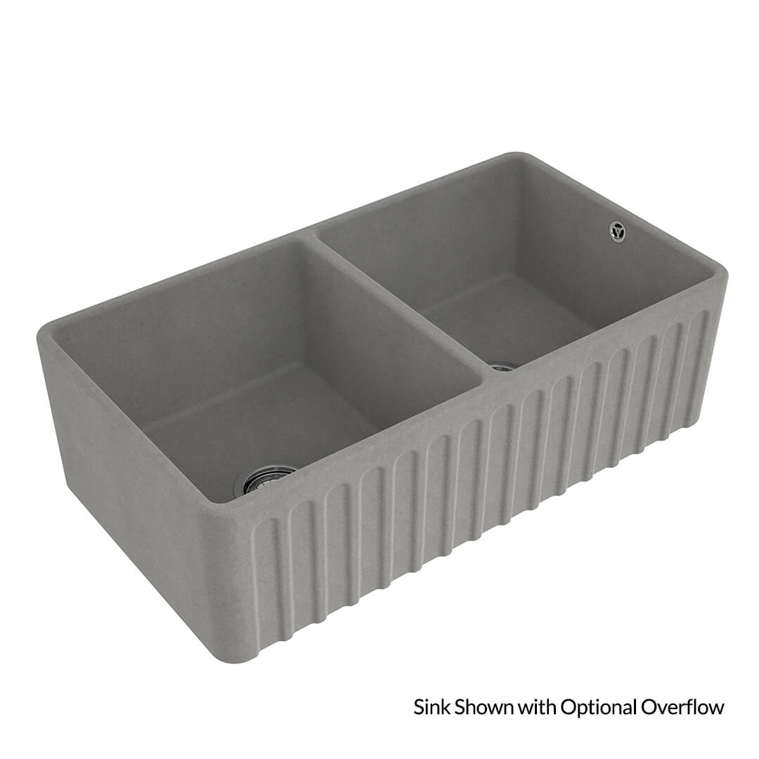 Turner Hastings Novi Fine Fireclay Concrete Look Farmhouse Butler Sink