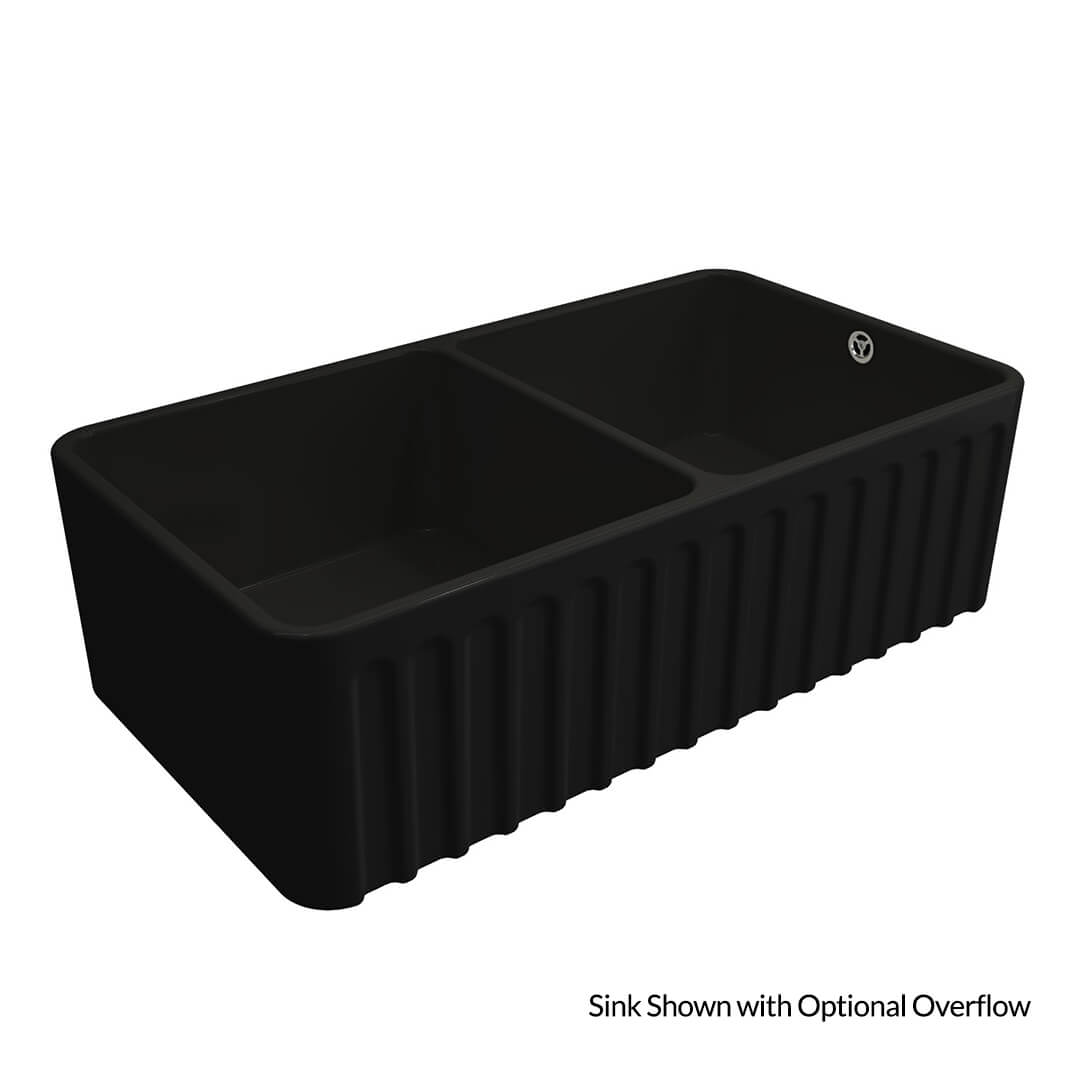 Turner Hastings Novi Fine Fireclay Matte Black Farmhouse Butler Sink