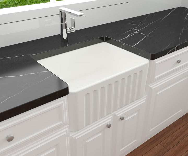 Turner Hastings Novi Fine Fireclay Matte White Farmhouse Butler Sink