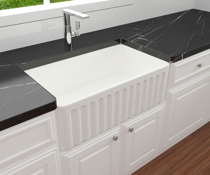 Turner Hastings Novi Fine Fireclay Matte White Farmhouse Butler Sink