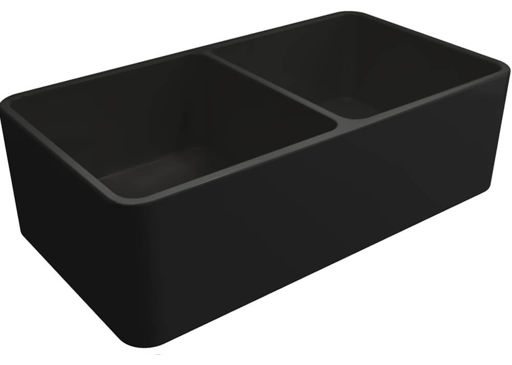 Turner Hastings Novi Fine Fireclay Matte Black Farmhouse Butler Sink
