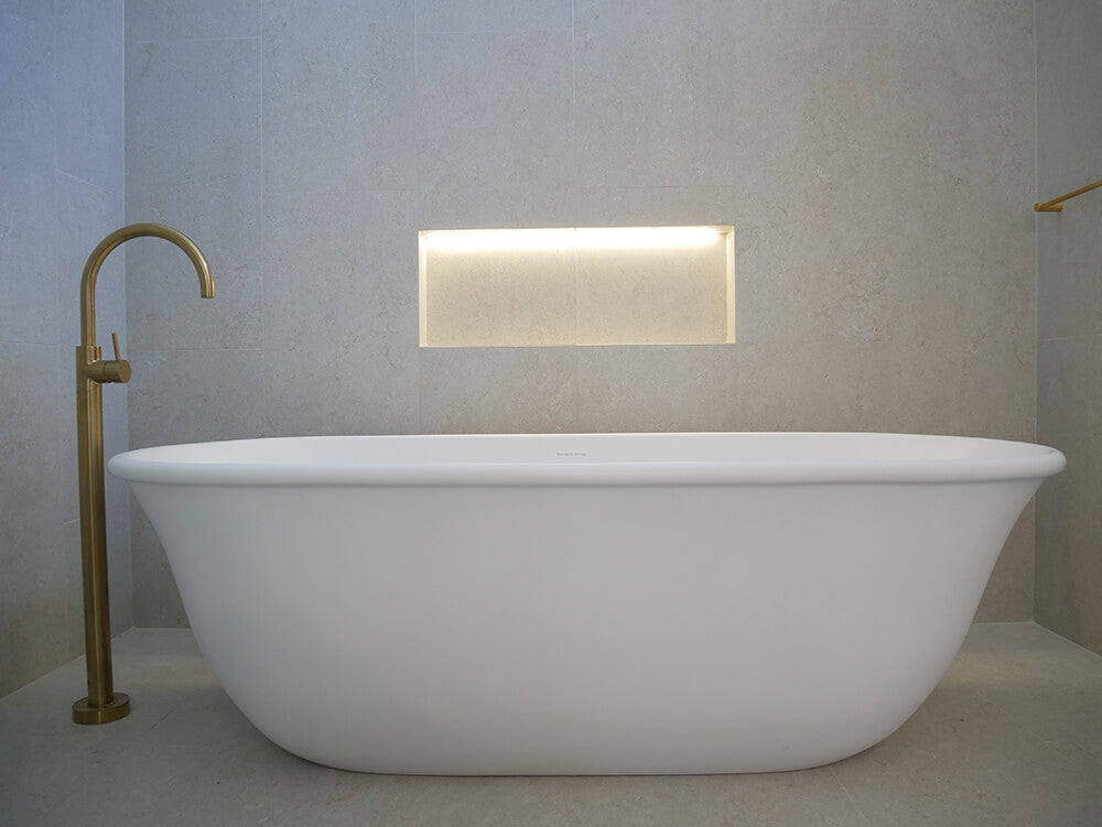 Turner Hastings Blanche TitanCast Solid Surface Freestanding Bath - Satin Silk White
