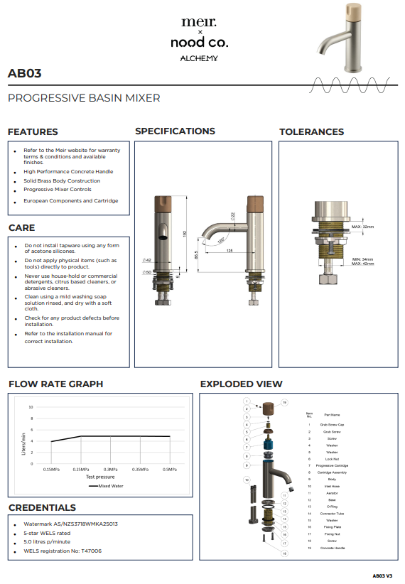 Meir x Nood Co. Alchemy Series Progressive Basin Mixer