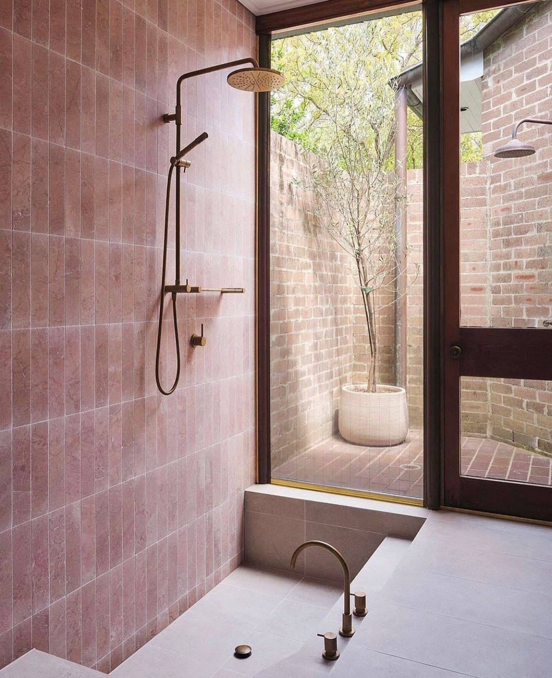 Rosso Crema Tumbled Marble Long Subway