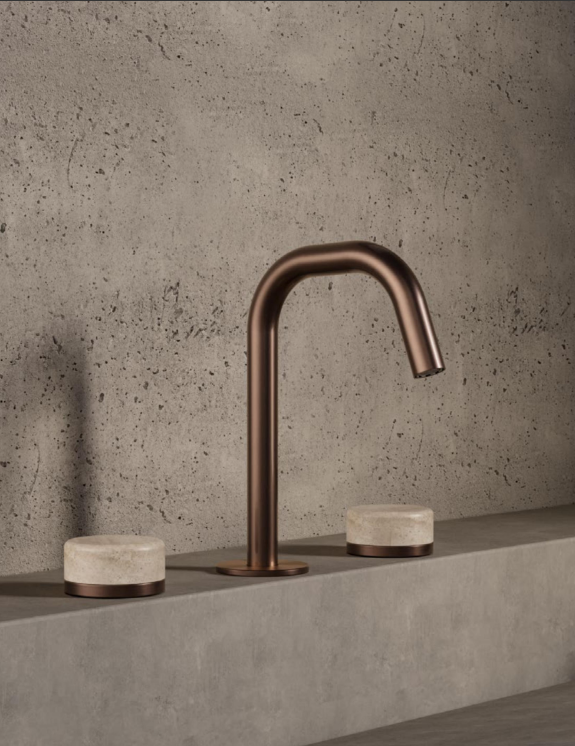 Nero Serenity Basin Set Edge Spout With Arabescato Corchia Handle