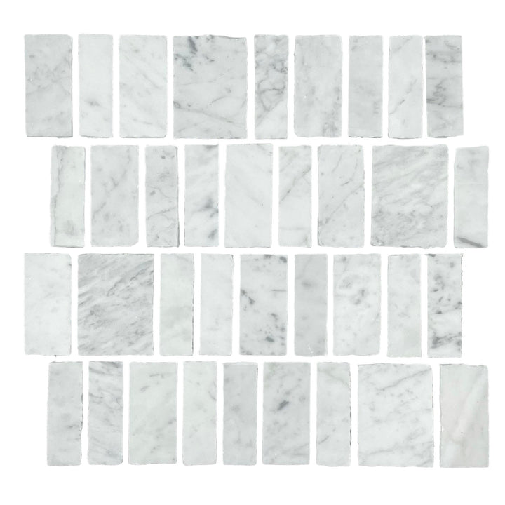 Split Carrara Stone Honed Mosaic 5mm Joint