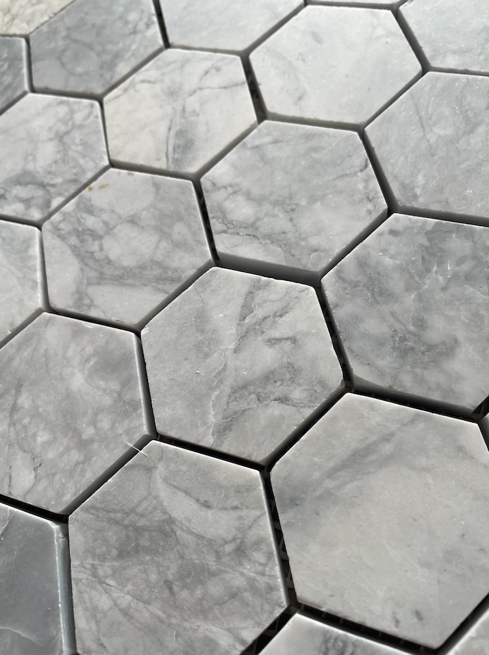 Super White Quartzite Hexagon Mosaic