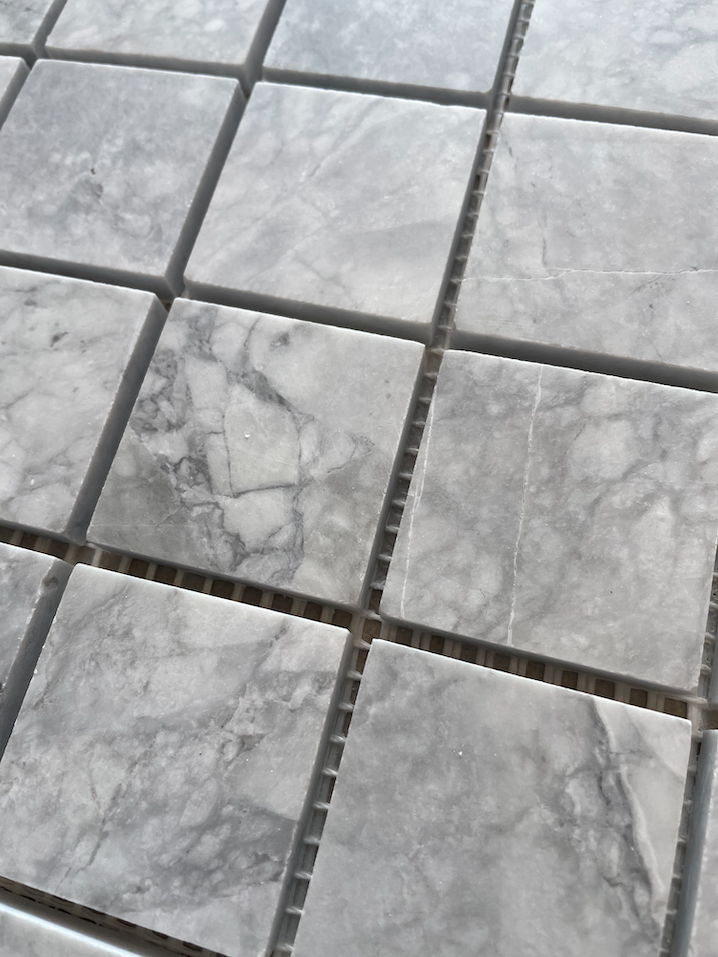 Super White Quartzite Square Mosaic