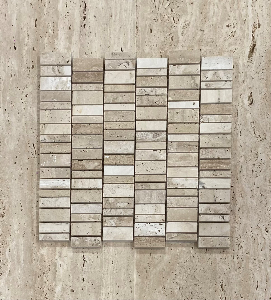 Cream Travertine Honed Montipellier Mosaic