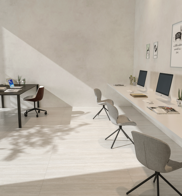 Tufa White Veincut Travertine Look Porcelain Floor & Wall Tile