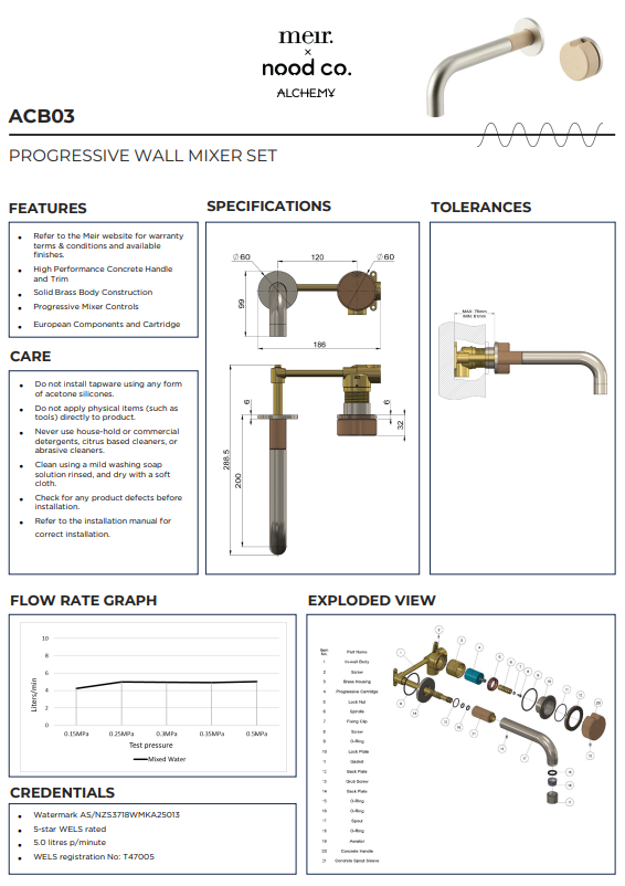 Meir X Nood Co. Alchemy Series Progressive Wall Mixer Set