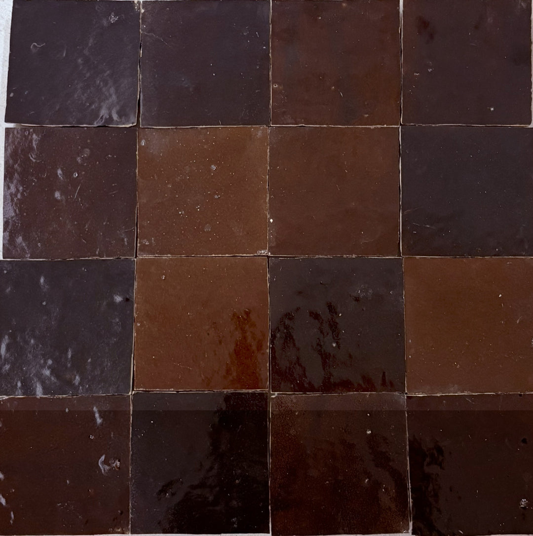 Zellige Marron Terracotta Moroccan Square